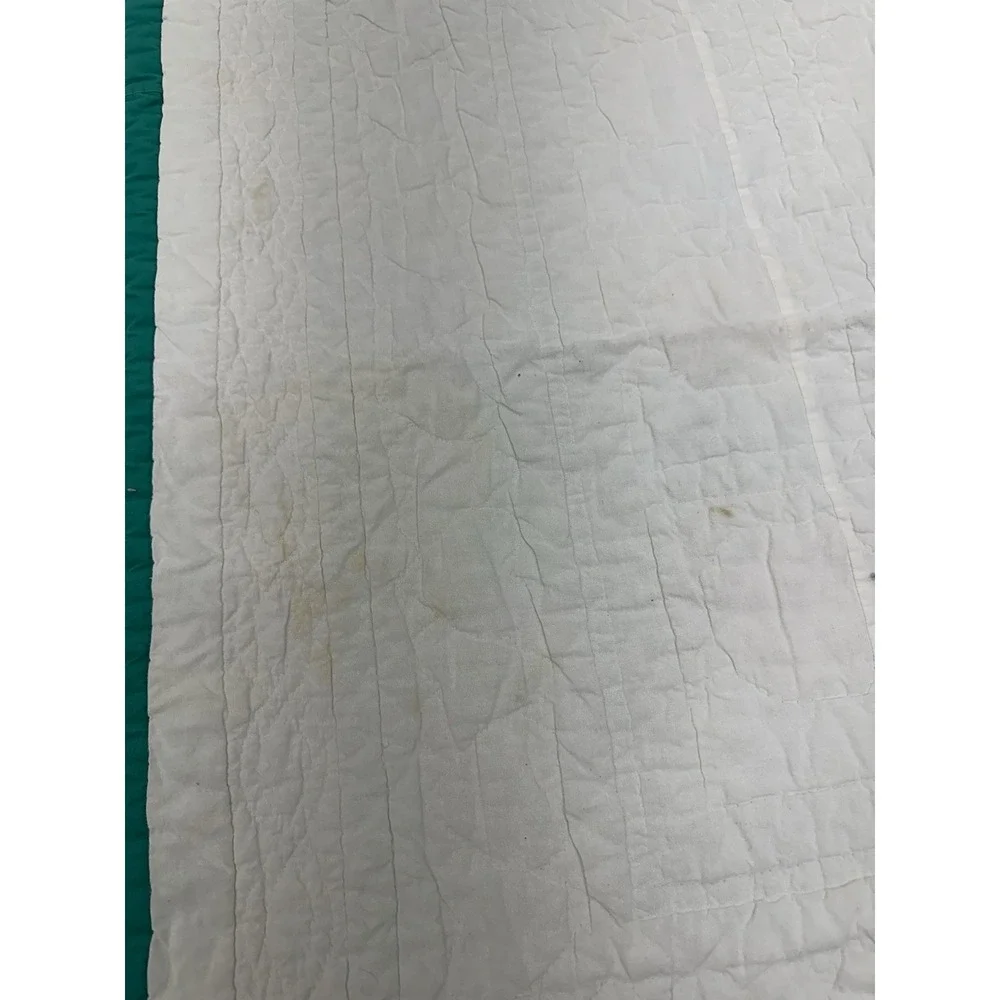 Handmade Teddy Bear Quilt Pastel Floral Patchwork‎ Baby Crib Blanket Pink Green